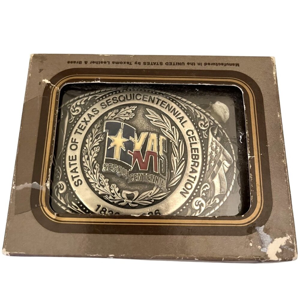 The State Of Texas 1936-1986 Sesquicentennial Texas Star Belt Buckle